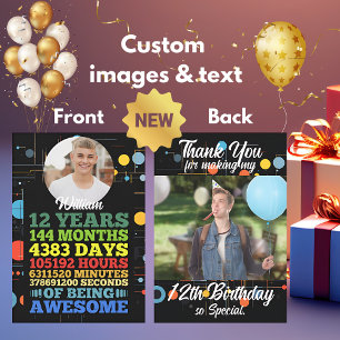 12 Jaar Oud 12e Verjaardag 144 Maanden Gepersonali Bedankkaart