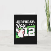 12 Jaar Oud Baseball Party Thema 12e Verjaardag Jo Kaart (Voorkant)