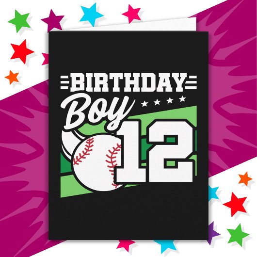 12 Jaar Oud Baseball Party Thema 12e Verjaardag Jo Kaart
