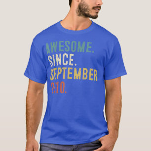 12 jaar oud cadeau Geweldige sinds september 2010 T-shirt