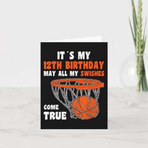 12 Jaar Oud Gelukkig 12e Verjaardag Basketbal 12e Kaart