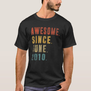 12 jaar oud Geweldige sinds juni 2010 12e geboorte T-shirt