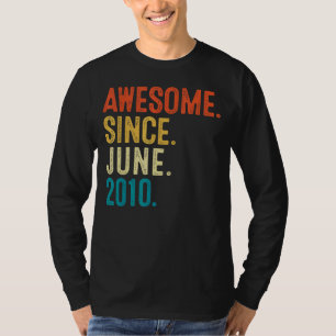 12 jaar oud Geweldige sinds juni 2010 12e verjaard T-shirt