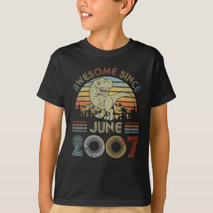 12 jaar oud juni 2007 12e Dinosaur Birthday Boy T-shirt
