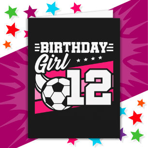 12 Jaar Oud Voetbal Football 12e Verjaardag Meisje Kaart