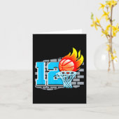 12 jaar oude 12e Basketball Birthday Partij Thema Kaart (Gele Bloem)
