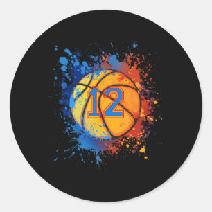 12 jaar oude 12e verjaardag Basketball Gift for Bo Ronde Sticker