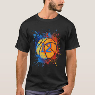 12 jaar oude 12e verjaardag Basketball Gift for Bo T-shirt