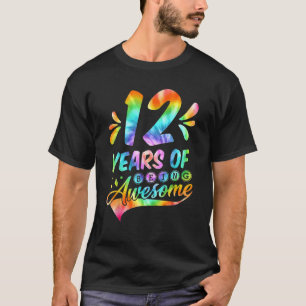 12 jaar oude 12e verjaardag Geweldige kleurstof T-shirt