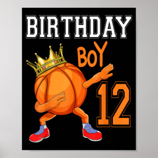 12 Jaar Oude 12e Verjaardag Honkbal Jongen Poster