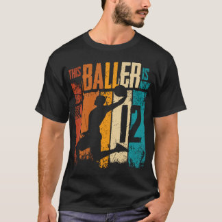 12 jaar oude basketbal 12e verjaardag jongen baske t-shirt