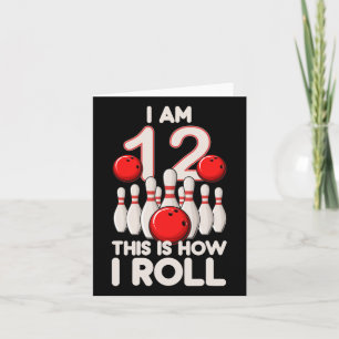 12 jaar oude bowlingfeest 12e verjaardag is hoe ik kaart