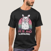 12 jaar oude dag Llamazing 12e verjaardag Llama T-shirt (Voorkant)