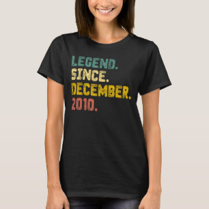 12 jaar oude leggende sinds december 2010 12e gebo t-shirt