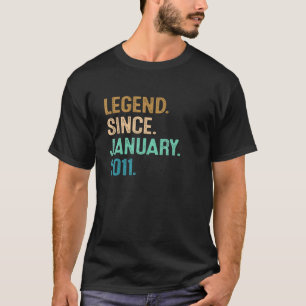 12 jaar oude leggende sinds januari 2011 12e geboo t-shirt
