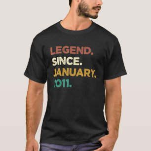 12 jaar oude leggende sinds januari 2011 12e geboo t-shirt