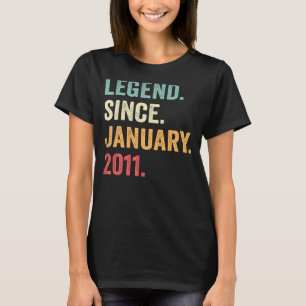 12 jaar oude leggende sinds januari 2011 12e geboo t-shirt