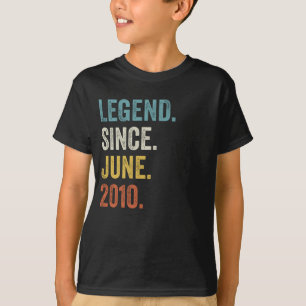 12 jaar oude leggende sinds juni 2010 12e verjaard t-shirt