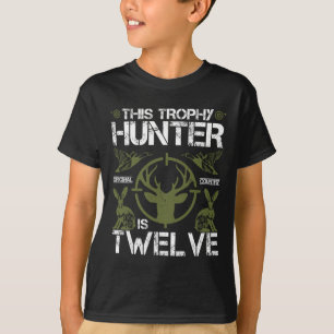 12 Jaar Oude Verjaardag Jagen Duck Deer Hunter 12e T-shirt