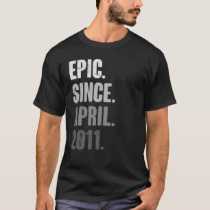 12 jaar oude Vintage 2011 april 2012, 12e deco T-shirt