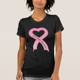 12 jaar Survivor Pink Ribbon Dames T-Shirt