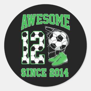 12-jarige jongens geweldig 12 sinds 2014 voetbal T Ronde Sticker