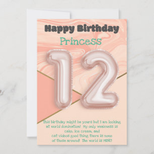 12-jarige meisjes Happy Birthday-kaart