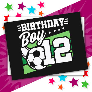 12-jarige Voetbal Kids 12e Verjaardag Jongen Briefkaart