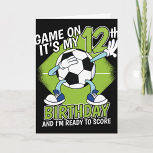 12-jarige Voetballer Jongen 12e Verjaardag Voetbal Kaart