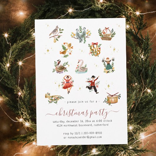 12 Jours de Noël | Invitation Fête de Vacances