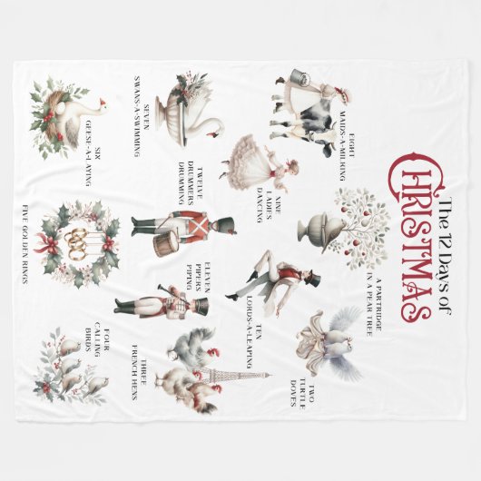 12 Jours de Noël Thème Couverture hiver (Devant (Horizontal))