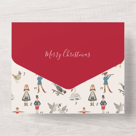 12 Jours de Noël Tri-Fold Carte de vacances (Verso)