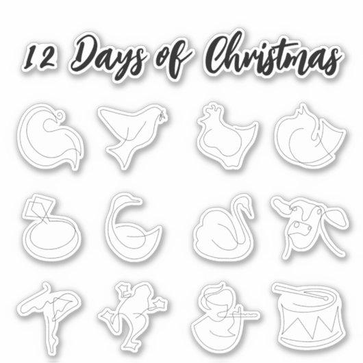 12 Jours de Stickers de Noël (Devant)