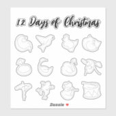 12 Jours de Stickers de Noël (Feuille)