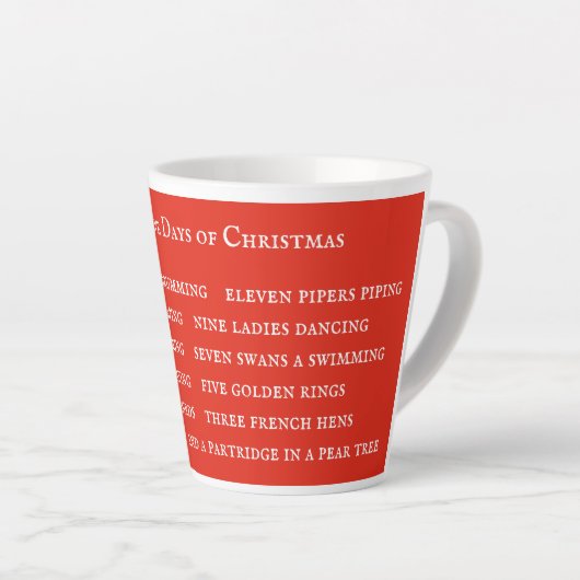 12 JOURS LYRICS Latte Mug / Rouge (Angle droit)