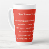 12 JOURS LYRICS Tall Latte Mug / Rouge (Angle gauche)