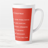 12 JOURS LYRICS Tall Latte Mug / Rouge (Droite)