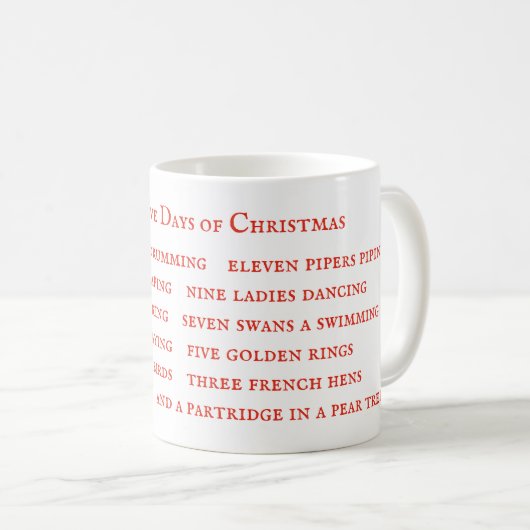 12 JOURS LYRIQUES Mug blanc (Devant droit)