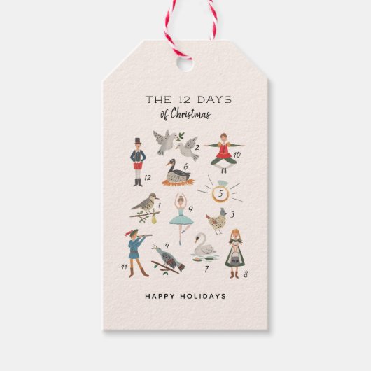 12 kerstdagen cadeaulabel (Voorkant)