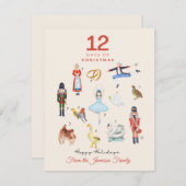 12 kerstdagen feestdagenkaart (Voorkant / Achterkant)