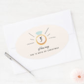 12 kerstdagen ovale sticker (Envelop)