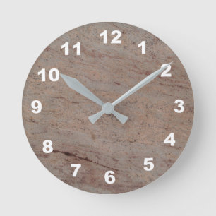 12 Keuzen voor nummers kiezen - Brn-Tan Marble Clo Ronde Klok