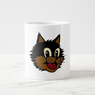12 KUSTZWART EN BROWN NAUGHTY CAT EXTRA GROTE BEKER