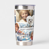 12 Leuke Kerstfoto's Collage Geïsoleerde Drinkbeker (Links)