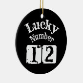 12 - Lucky Number 12 Luck Keramisch Ornament (Rechts)
