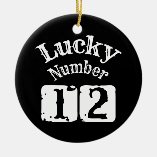 12 - Lucky Number 12 Luck Keramisch Ornament (Voorkant)