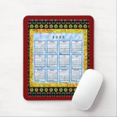 12 maanden Engelse kalender van het jaar 2025 Muismat (Met muis)