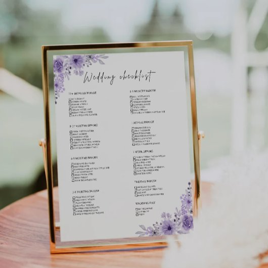 12 maanden Paarse bruiloft checklist