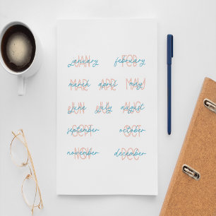 12 maanden Planner Stickers