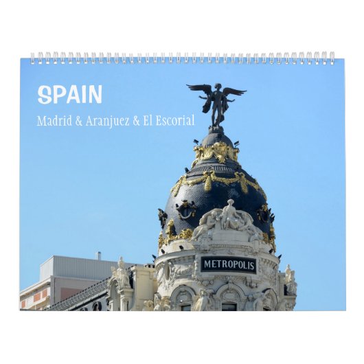 12 maanden Rond Schuurkalender Madrid Kalender (Hoes)